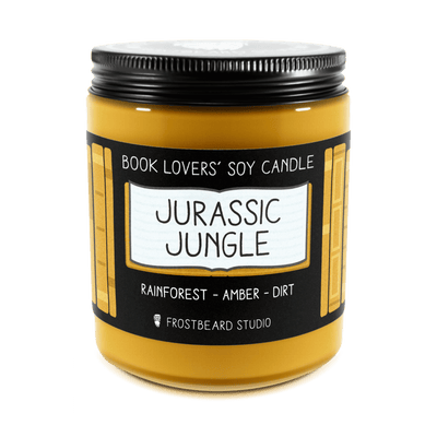 Jurassic Jungle - 8 oz Jar - Book Lovers' Soy Candle - Frostbeard Studio