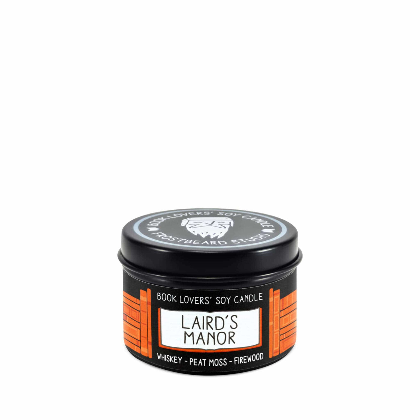Laird's Manor - 2 oz Tin - Book Lovers' Soy Candle - Frostbeard Studio