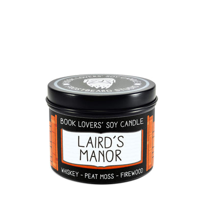 Laird's Manor  -  4 oz Tin  -  Book Lovers' Soy Candle  -  Frostbeard Studio