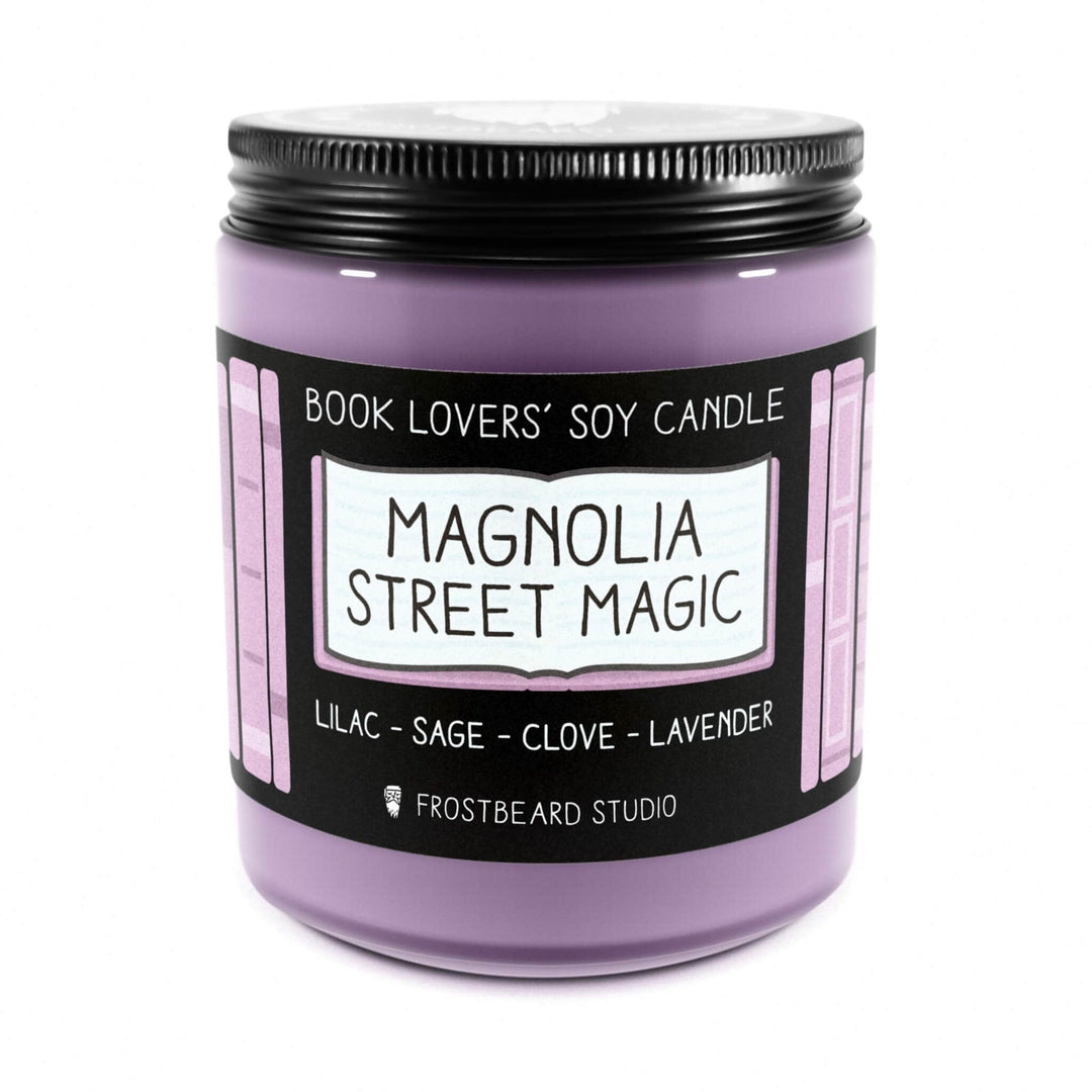 Magnolia Street Magic  -  8 oz Jar  -  Book Lovers' Soy Candle  -  Frostbeard Studio