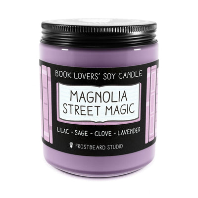 Magnolia Street Magic - 8 oz Jar - Book Lovers' Soy Candle - Frostbeard Studio