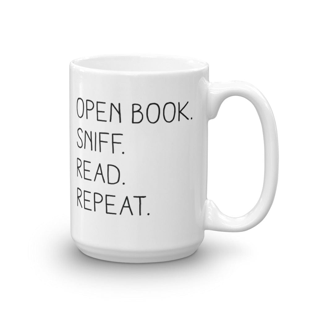 “Open Book. Sniff. Read. Repeat.” - Mug  -  15oz  -  Mug  -  Frostbeard Studio