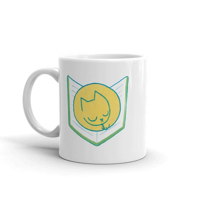 Cat Sleeping on Book - Mug -  - Mug - Frostbeard Studio