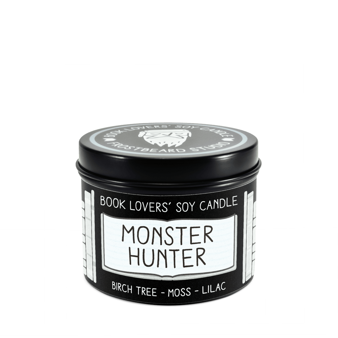 Monster Hunter  -  4 oz Tin  -  Book Lovers' Soy Candle  -  Frostbeard Studio