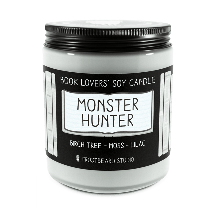 Monster Hunter  -  8 oz Jar  -  Book Lovers' Soy Candle  -  Frostbeard Studio