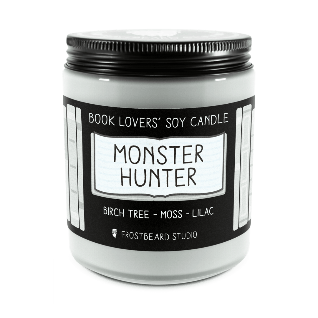 Monster Hunter  -  8 oz Jar  -  Book Lovers' Soy Candle  -  Frostbeard Studio