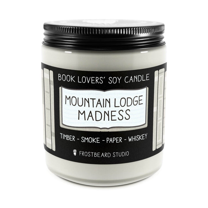 Mountain Lodge Madness  -  8 oz Jar  -  Book Lovers' Soy Candle  -  Frostbeard Studio