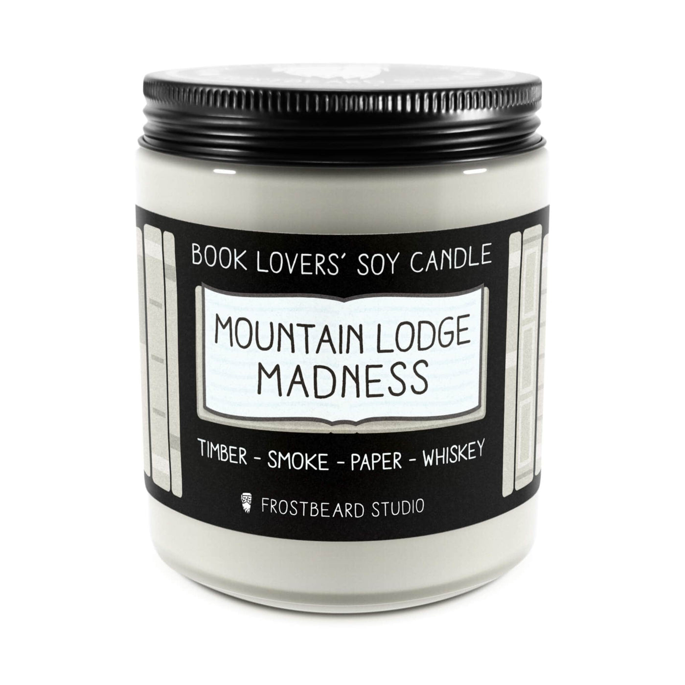 Mountain Lodge Madness - 8 oz Jar - Book Lovers' Soy Candle - Frostbeard Studio