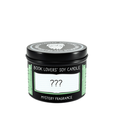 Mystery Fragrance  -  4 oz Tin  -  Book Lovers' Soy Candle  -  Frostbeard Studio
