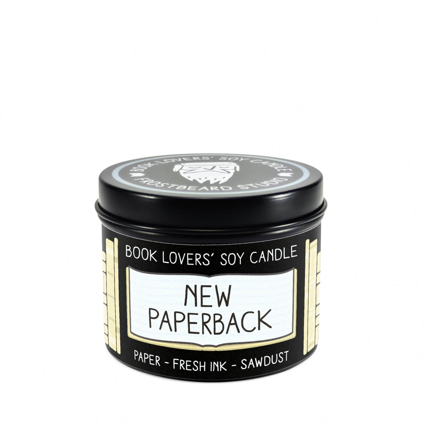 New Paperback - 4 oz Tin - Book Lovers' Soy Candle - Frostbeard Studio