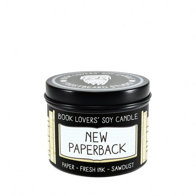 New Paperback - 4 oz Tin - Book Lovers' Soy Candle - Frostbeard Studio