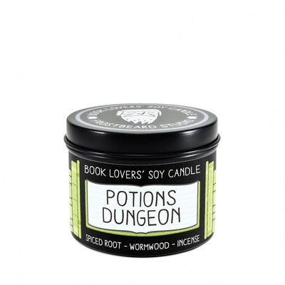 Potions Dungeon - 4 oz Tin - Book Lovers' Soy Candle - Frostbeard Studio