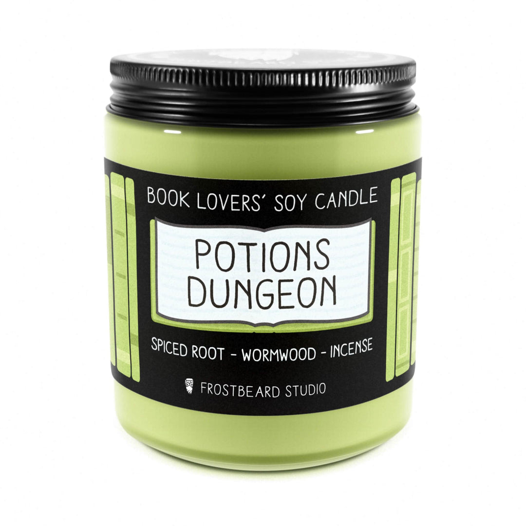 Potions Dungeon  -  8 oz Jar  -  Book Lovers' Soy Candle  -  Frostbeard Studio