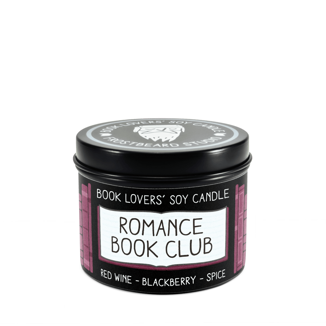 Romance Book Club  -  4 oz Tin  -  Book Lovers' Soy Candle  -  Frostbeard Studio