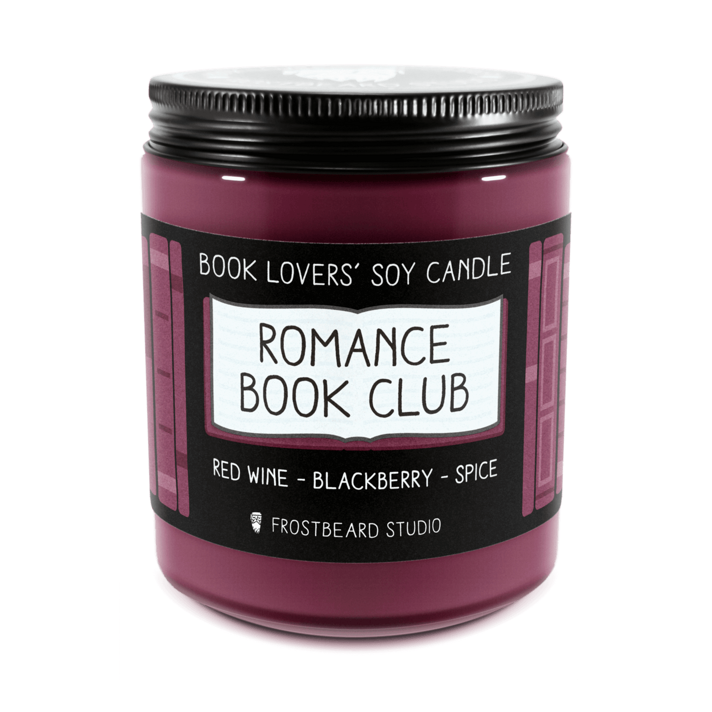 Romance Book Club - 8 oz Jar - Book Lovers' Soy Candle - Frostbeard Studio