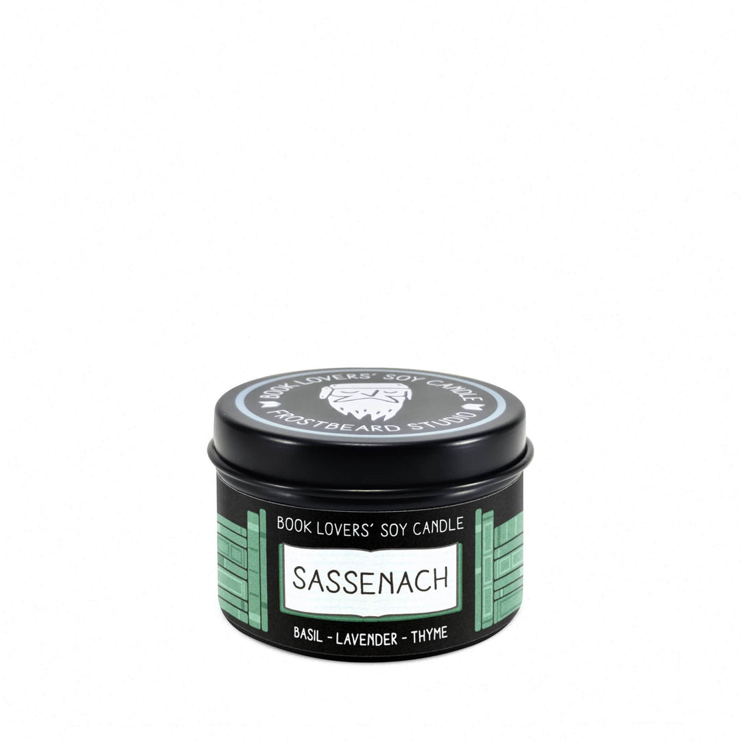 Sassenach  -  2 oz Tin  -  Book Lovers' Soy Candle  -  Frostbeard Studio