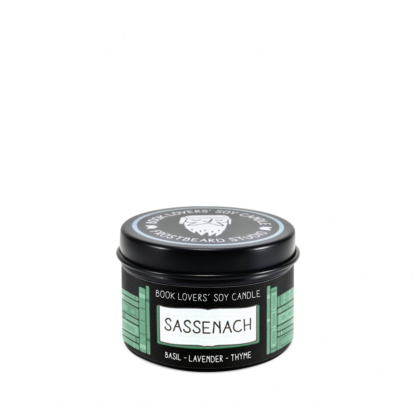 Sassenach - 2 oz Tin - Book Lovers' Soy Candle - Frostbeard Studio
