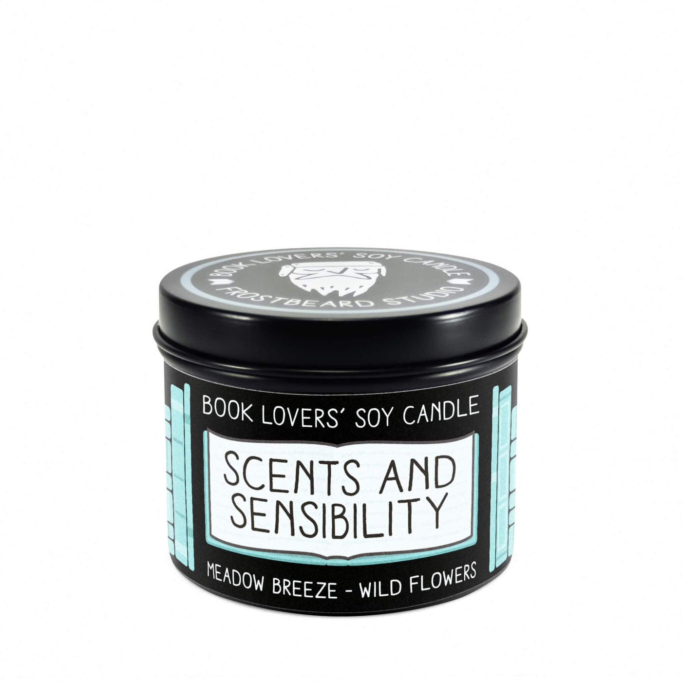 Scents and Sensibility - 4 oz Tin - Book Lovers' Soy Candle - Frostbeard Studio