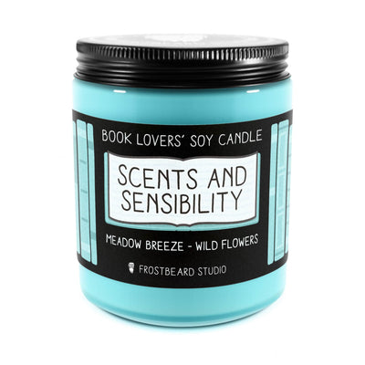 Scents and Sensibility - 8 oz Jar - Book Lovers' Soy Candle - Frostbeard Studio