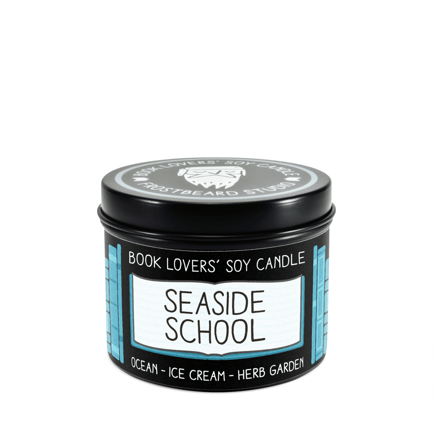 Seaside School - 4 oz Tin - Book Lovers' Soy Candle - Frostbeard Studio