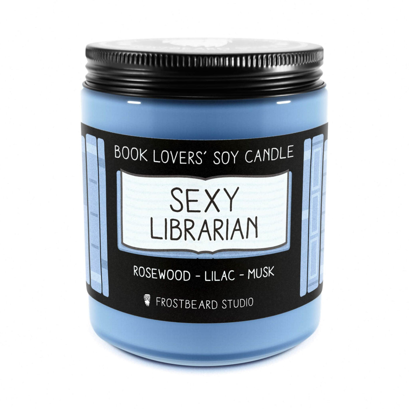 Sexy Librarian - 8 oz Jar - Book Lovers' Soy Candle - Frostbeard Studio