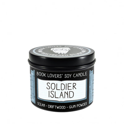 Soldier Island - 4 oz Tin - Book Lovers' Soy Candle - Frostbeard Studio