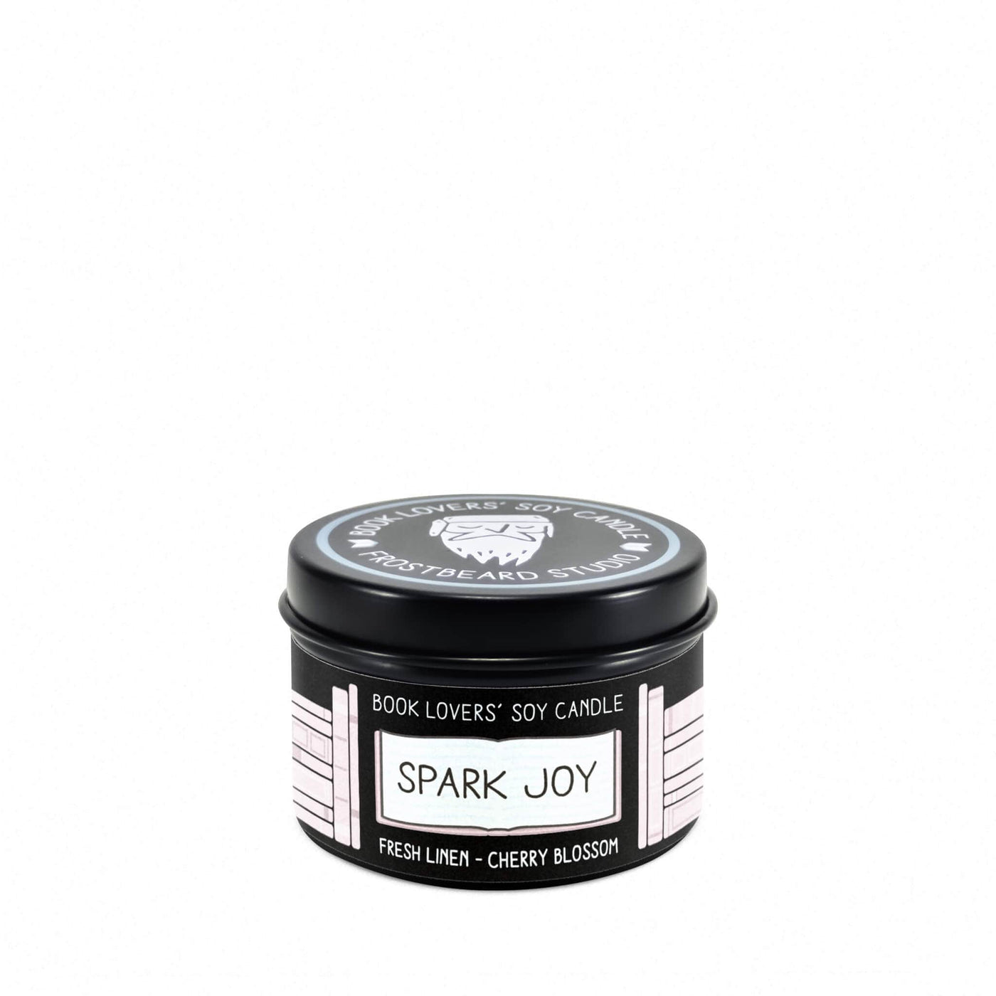 Spark Joy - 2 oz Tin - Book Lovers' Soy Candle - Frostbeard Studio