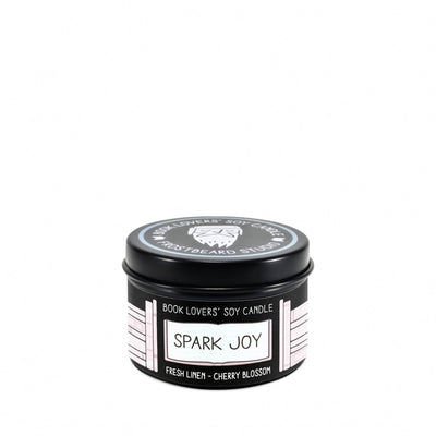 Spark Joy - 2 oz Tin - Book Lovers' Soy Candle - Frostbeard Studio