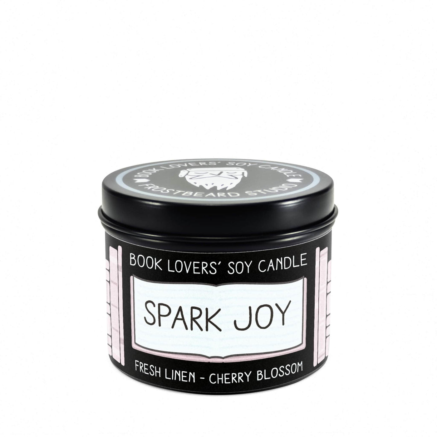 Spark Joy - 4 oz Tin - Book Lovers' Soy Candle - Frostbeard Studio