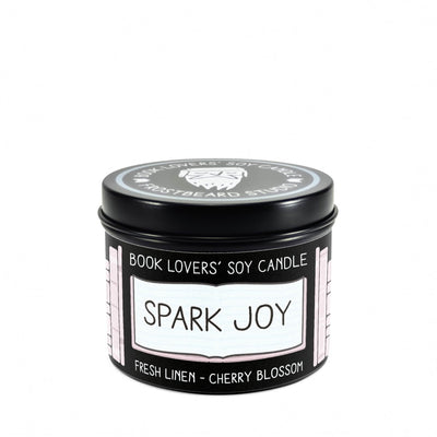 Spark Joy - 4 oz Tin - Book Lovers' Soy Candle - Frostbeard Studio