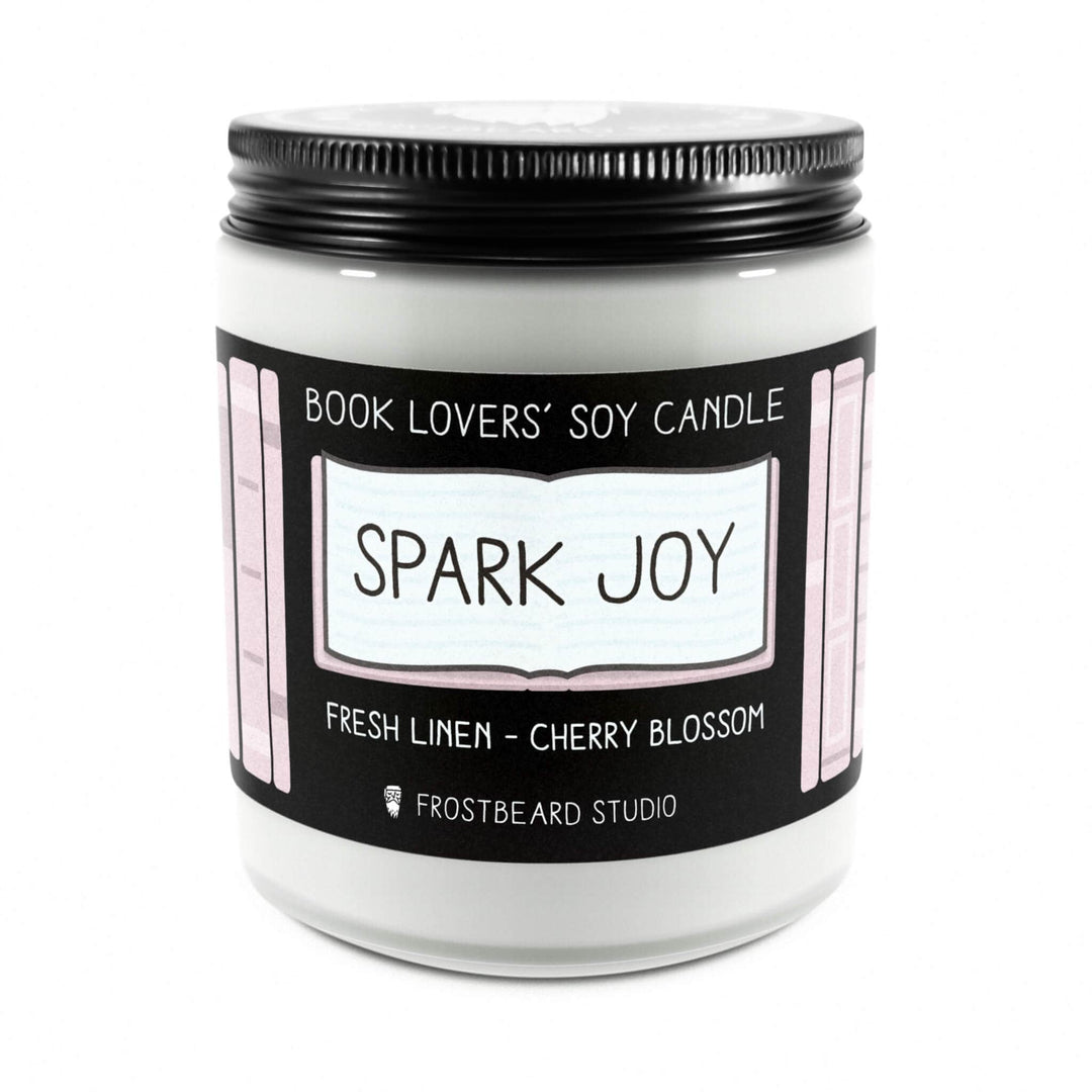 Spark Joy  -  8 oz Jar  -  Book Lovers' Soy Candle  -  Frostbeard Studio