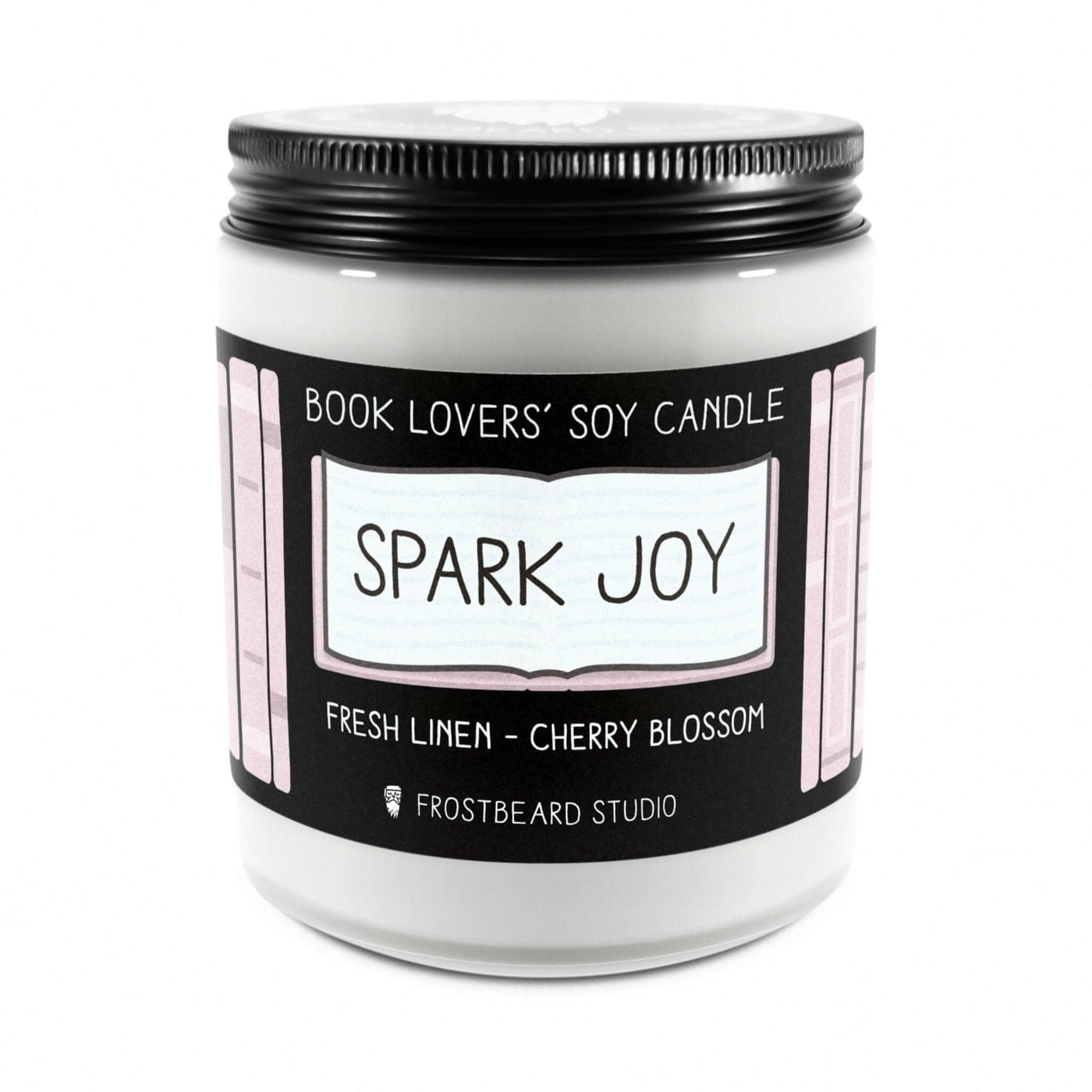 Spark Joy - 8 oz Jar - Book Lovers' Soy Candle - Frostbeard Studio