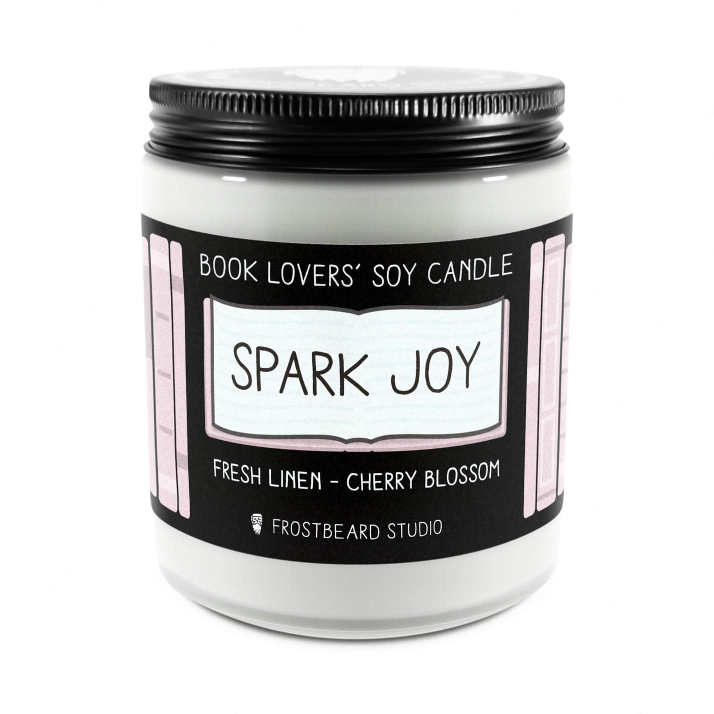 Spark Joy  -  8 oz Jar  -  Book Lovers' Soy Candle  -  Frostbeard Studio