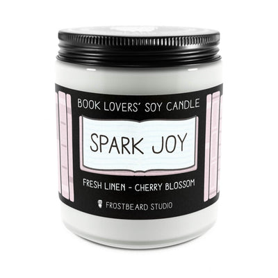 Spark Joy - 8 oz Jar - Book Lovers' Soy Candle - Frostbeard Studio