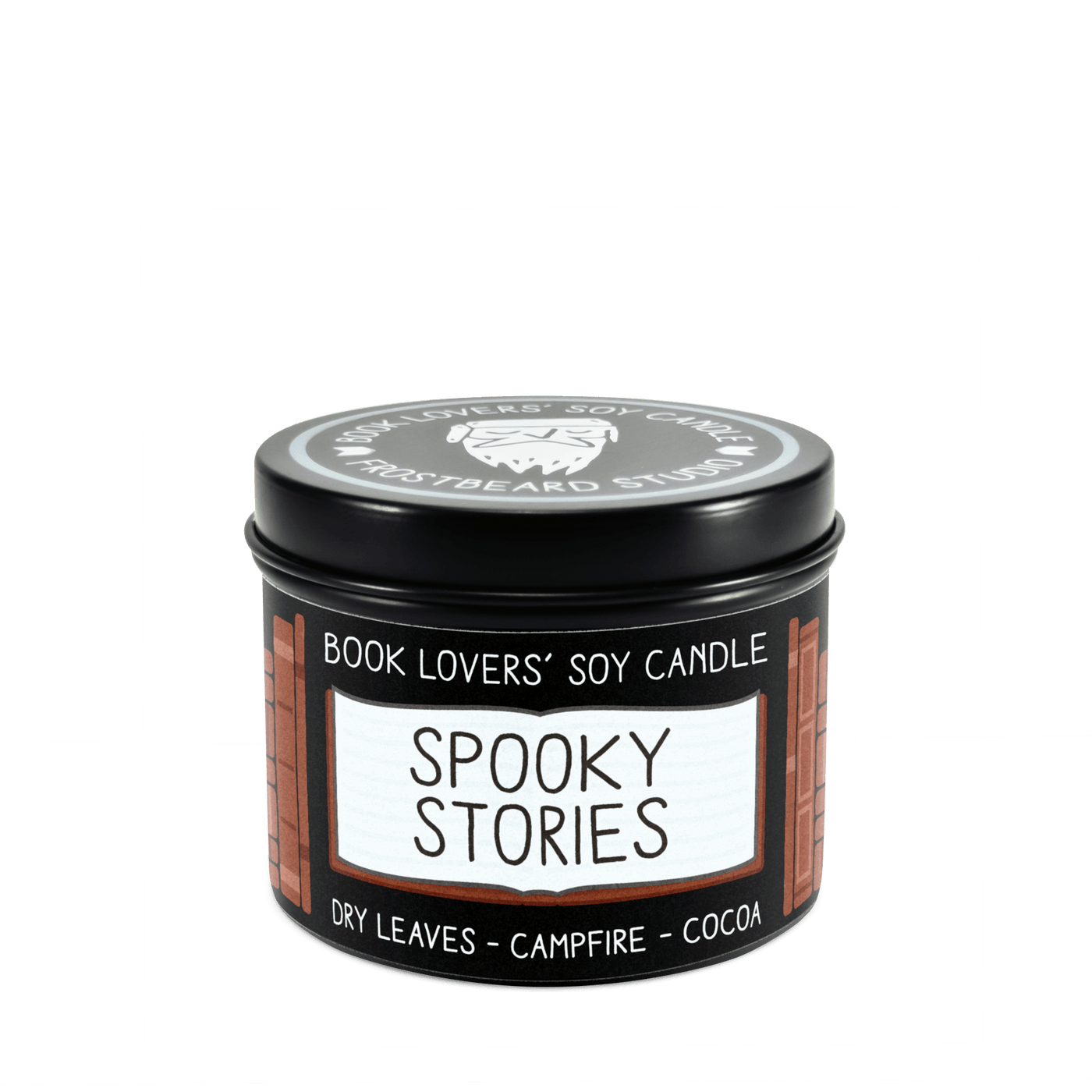 Spooky Stories - 4 oz Tin - Book Lovers' Soy Candle - Frostbeard Studio