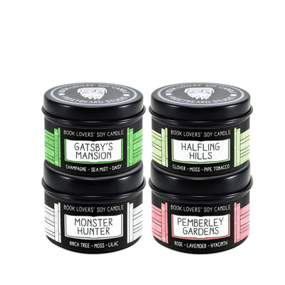 Spring Sample Pack - 2 oz Tins - Book Lovers' Soy Candles - Frostbeard Studio