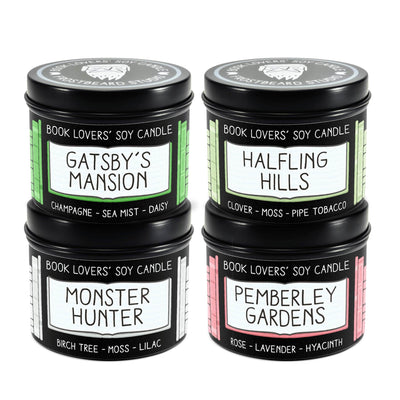 Spring Sample Pack - 4 oz Tins - Book Lovers' Soy Candles - Frostbeard Studio