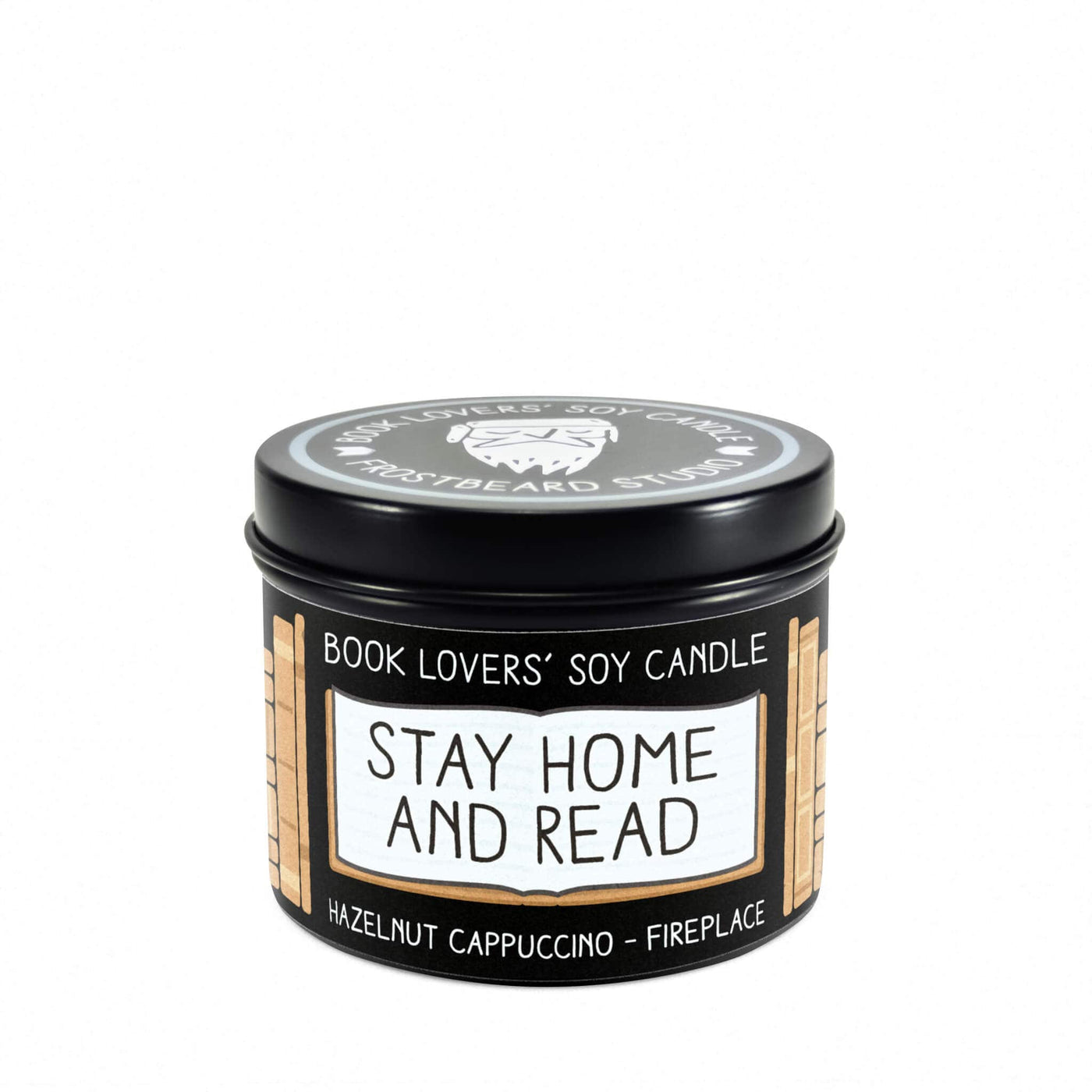 Stay Home and Read - 4 oz Tin - Book Lovers' Soy Candle - Frostbeard Studio