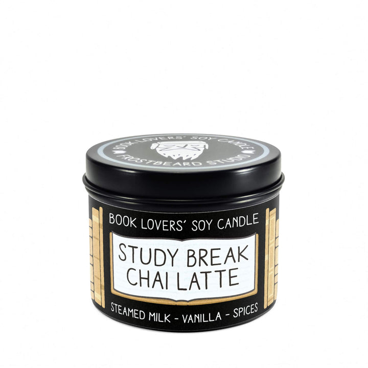 Study Break Chai Latte  -  4 oz Tin  -  Book Lovers' Soy Candle  -  Frostbeard Studio