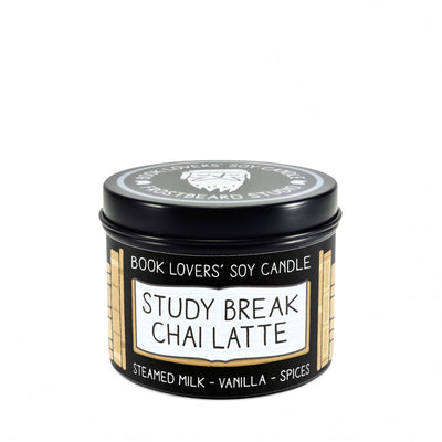 Study Break Chai Latte - 4 oz Tin - Book Lovers' Soy Candle - Frostbeard Studio
