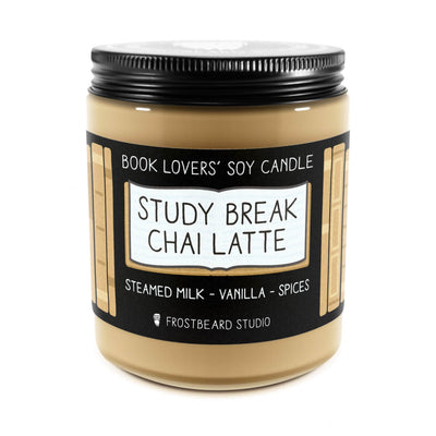 Study Break Chai Latte - 8 oz Jar - Book Lovers' Soy Candle - Frostbeard Studio