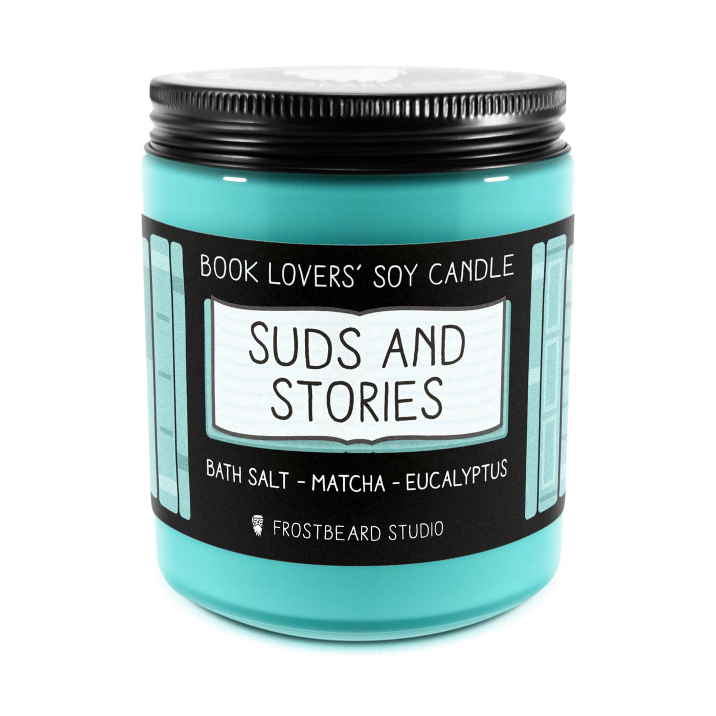 Suds and Stories - 8 oz Jar - Book Lovers' Soy Candle - Frostbeard Studio