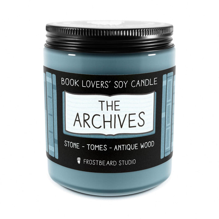 The Archives  -  8 oz Jar  -  Book Lovers' Soy Candle  -  Frostbeard Studio