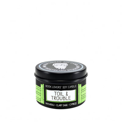 Toil & Trouble - 2 oz Tin - Book Lovers' Soy Candle - Frostbeard Studio