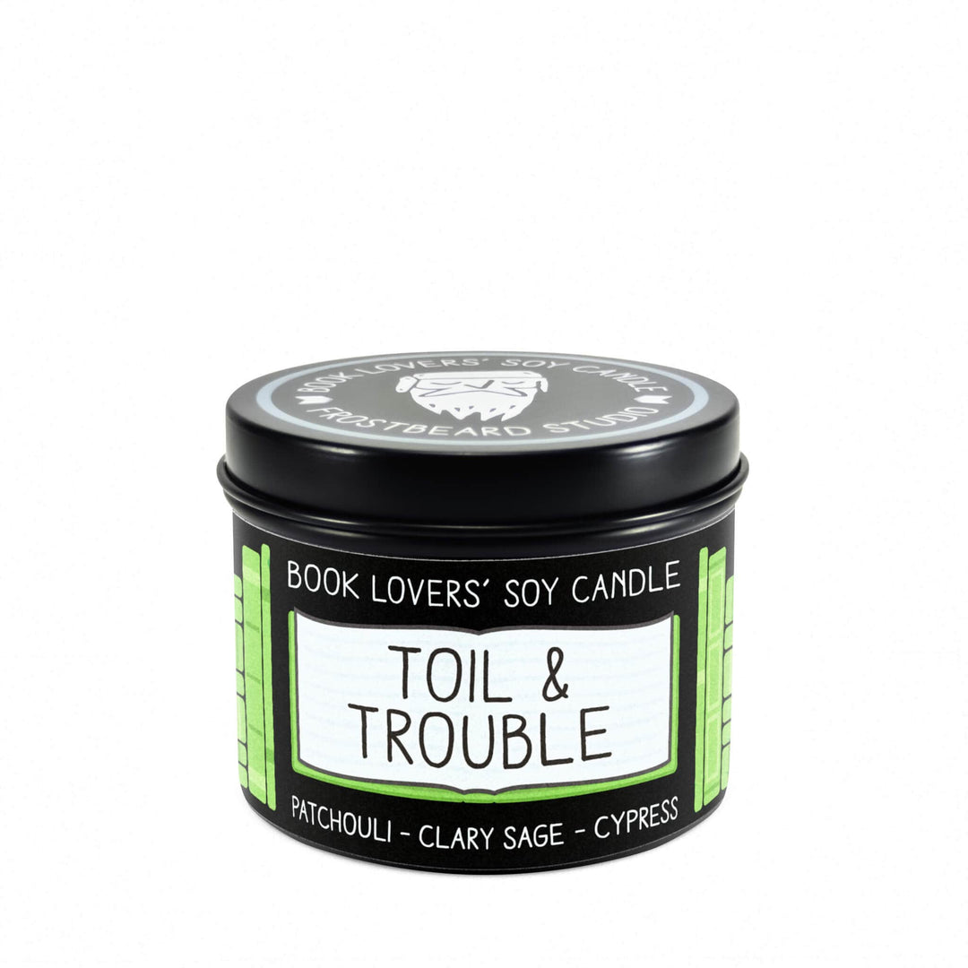 Toil & Trouble  -  4 oz Tin  -  Book Lovers' Soy Candle  -  Frostbeard Studio