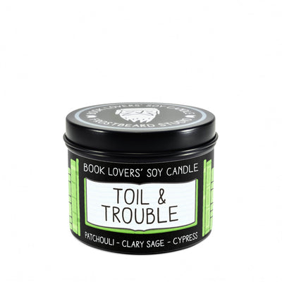 Toil & Trouble - 4 oz Tin - Book Lovers' Soy Candle - Frostbeard Studio