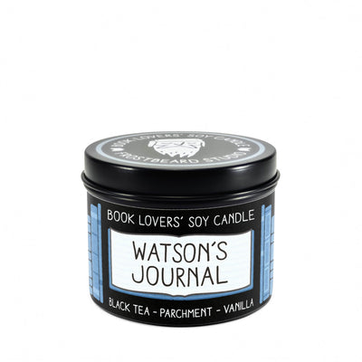 Watson's Journal - 4 oz Tin - Book Lovers' Soy Candle - Frostbeard Studio