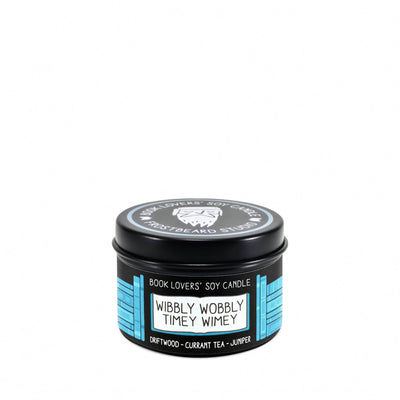Wibbly Wobbly Timey Wimey - 2 oz Tin - Book Lovers' Soy Candle - Frostbeard Studio