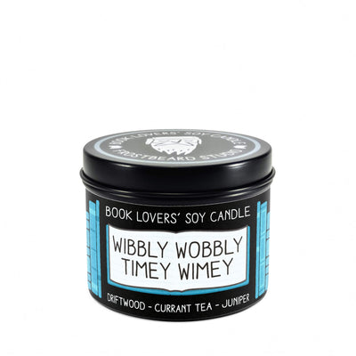 Wibbly Wobbly Timey Wimey  -  4 oz Tin  -  Book Lovers' Soy Candle  -  Frostbeard Studio