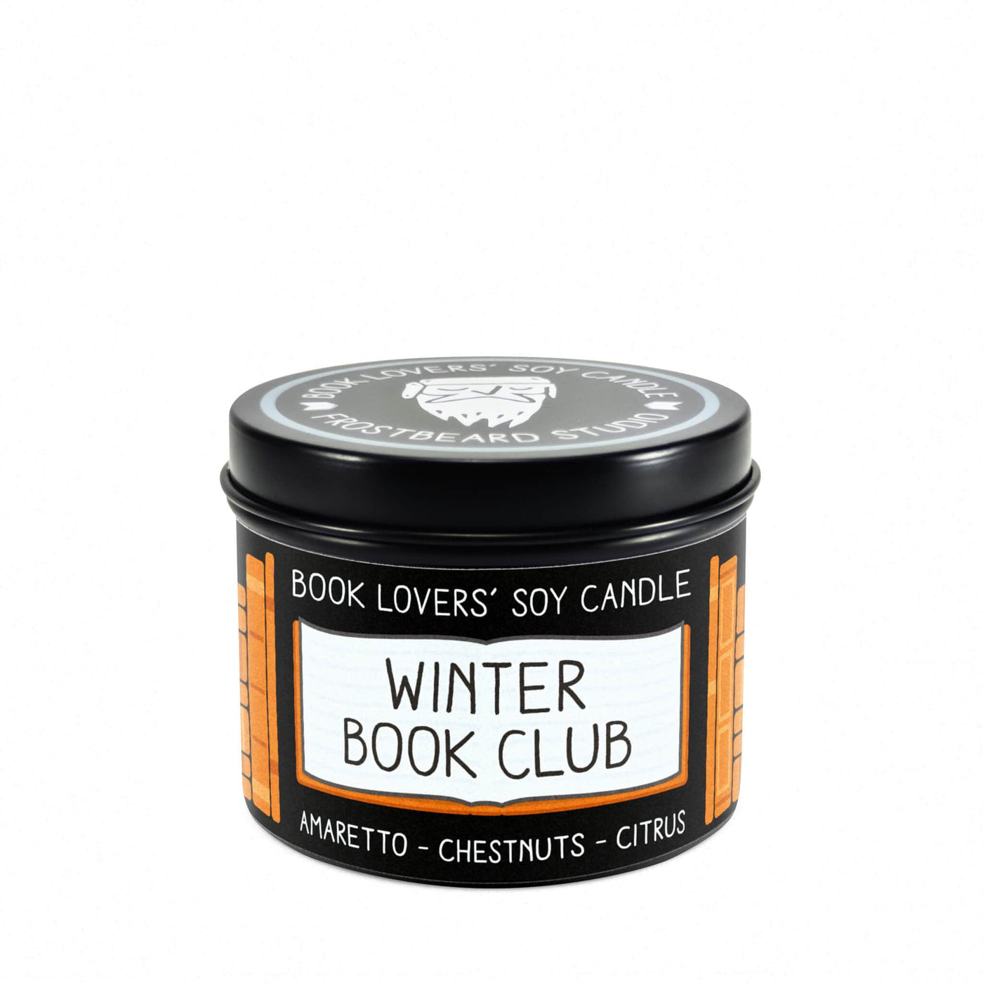 Winter Book Club - 4 oz Tin - Book Lovers' Soy Candle - Frostbeard Studio